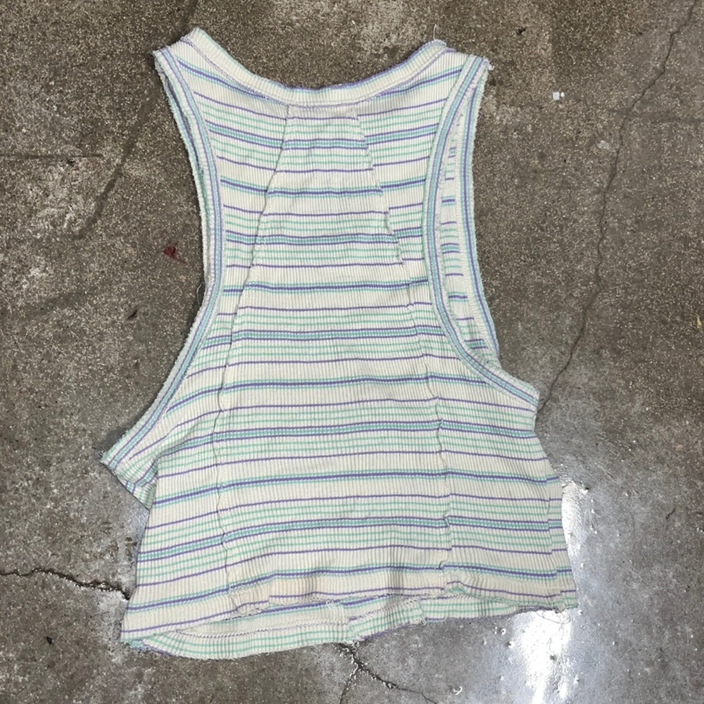 URBAN OUTFITTERS cropped striped halter tank top